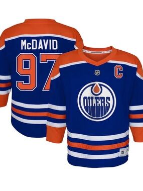 Connor McDavid Royal Home NHL Player Jersey Youth Sz L/XL NWT🔥